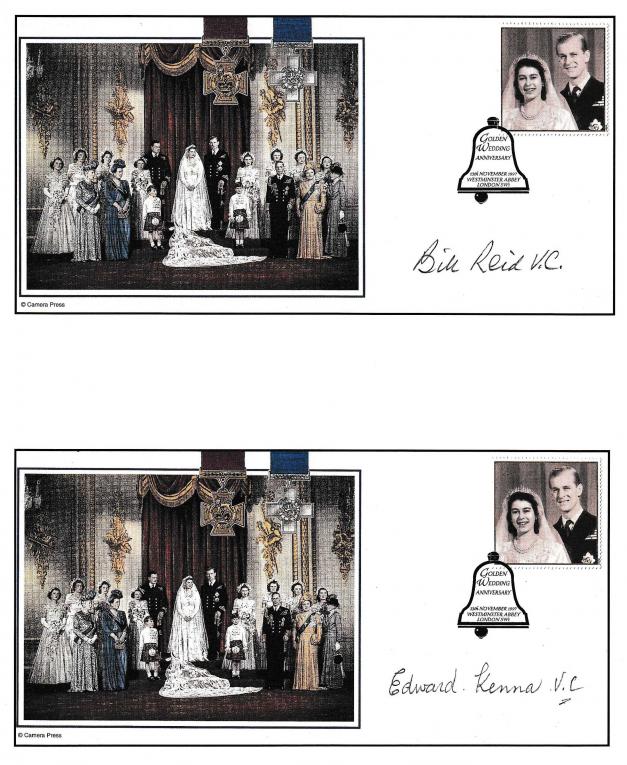 1997 (11) Golden Wedding - Cambridge Stamp Centre Official's - Set of SIX signed by Victoria Cross Holders