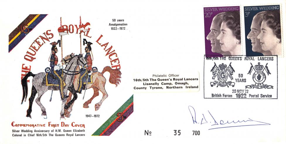 1972 (11) Silver Wedding - The Queen's Royal Lancers Official - Signed Major-General Alastair Dennis