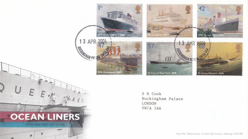 2004 (04) Ocean Liners (Stamps) - RM - Buckingham Palace CDS