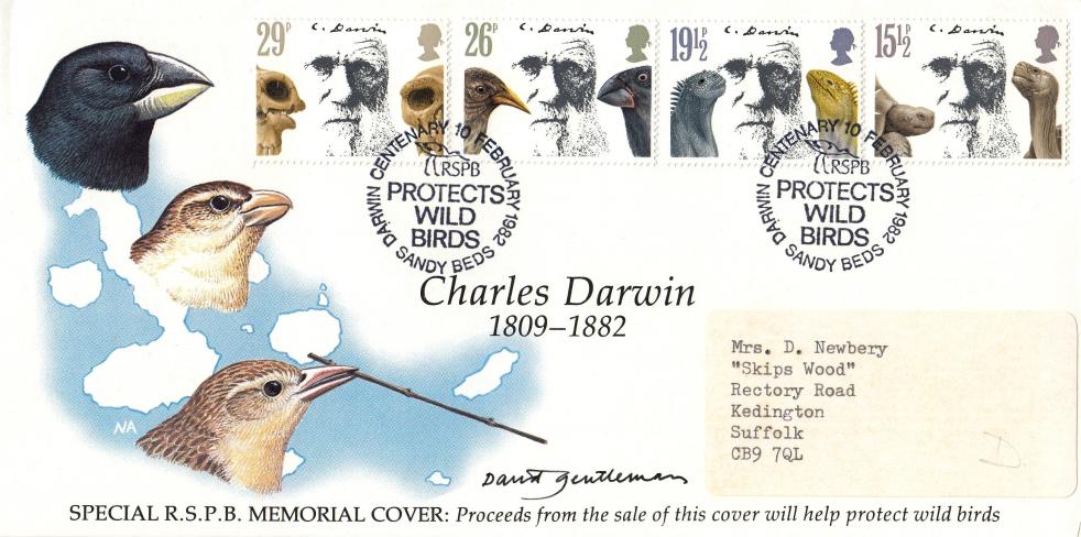 1982 (02) Charles Darwin - RSPB Official - Signed by David Gentleman (Unlisted)