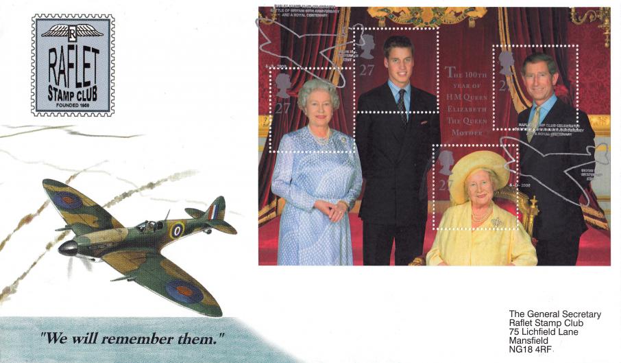 2000 (08) Queen Mother - RAFlet Stamp Club Official