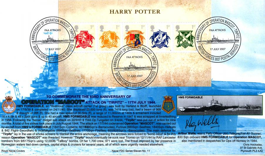 2007 (07) Harry Potter (M/S) - Royal Naval Cover Group Official