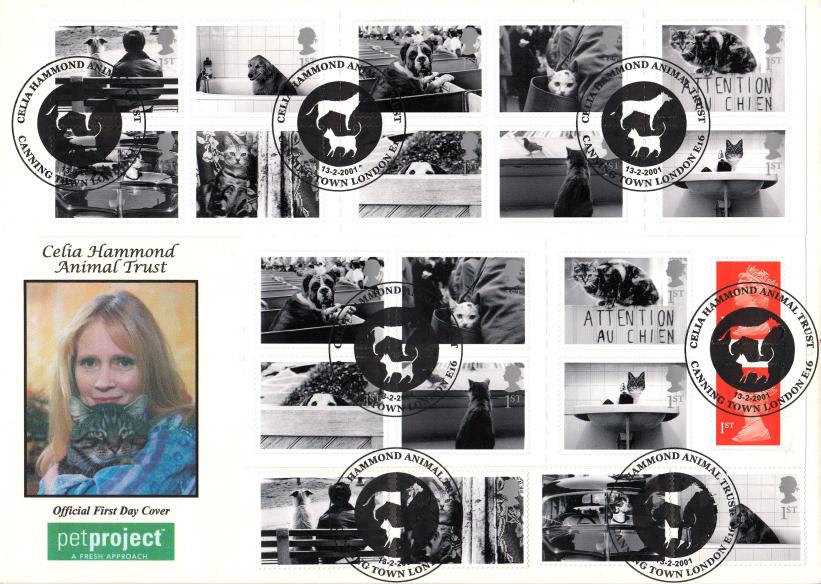 2001 (02) Cats & Dogs - Havering 'Celia Hammond Animal Trust' Official - With BOTH the Stamps & Retail Book