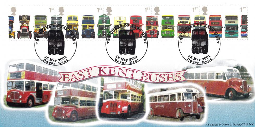 2001 (05) Buses (Stamps) - Peter Barrett Southern Cover Series East Kent Buses Official