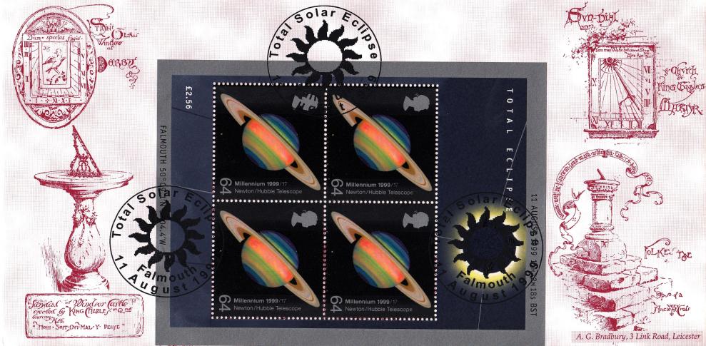 1999 (08) Eclipse Miniature Sheet - Bradbury 'Sundial' Special