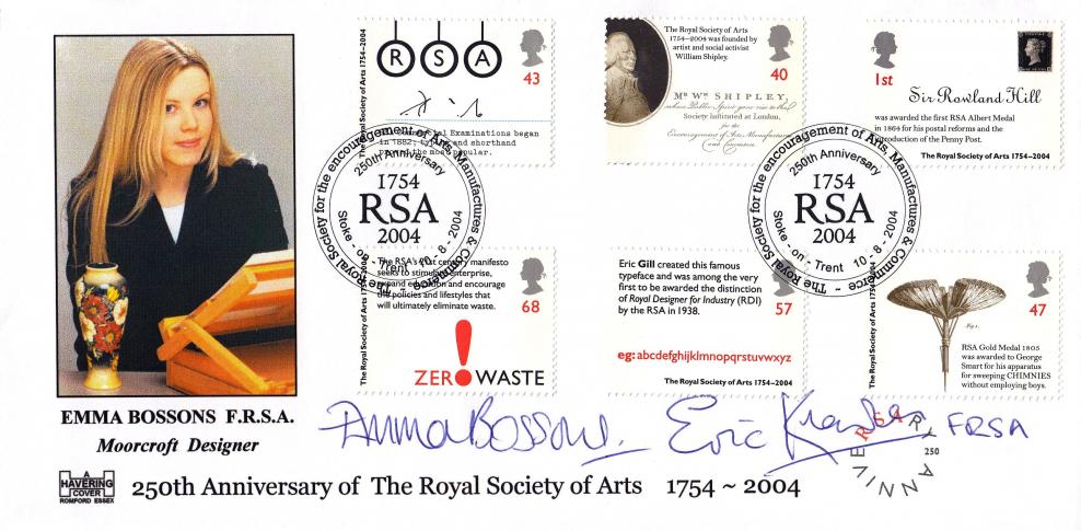 2004 (08) Royal Society for Arts - Terry Hurlstone Official - Double Signed by Emma Bossons & Eric Knowles