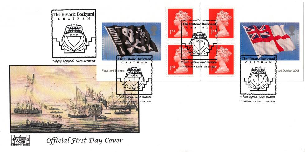 2001 (10) Flags & Ensigns (NVI Booklet) - Havering 'Chatham Historic Dockyard' Official