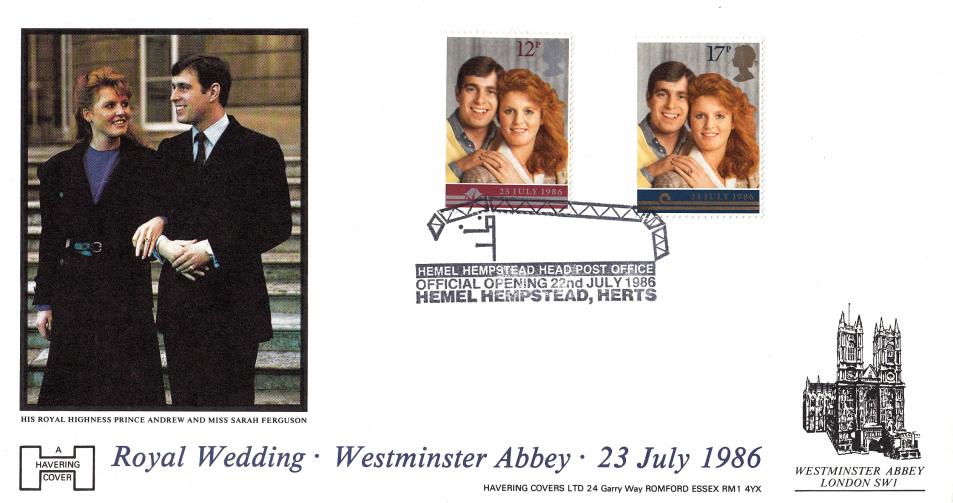1986 (07) Wedding - Havering Official - Hemel Hempstead Post Office Opening H/S