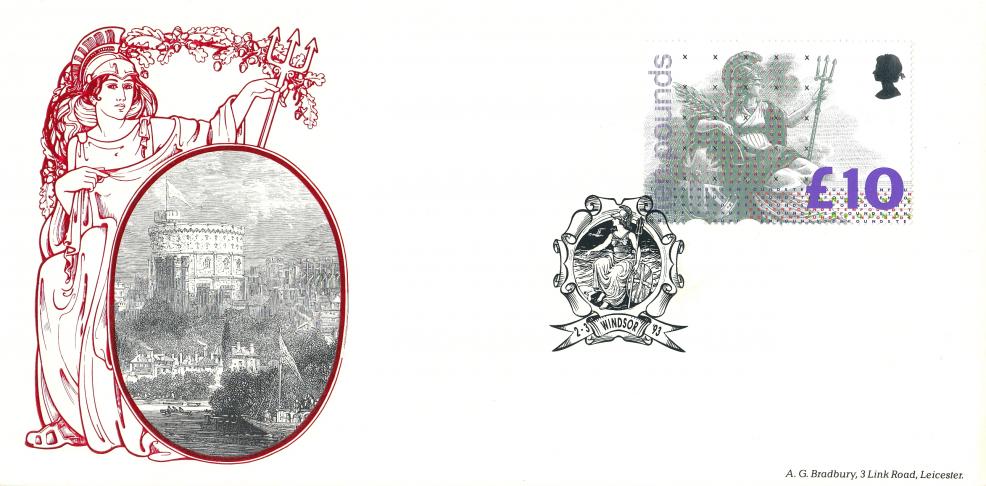 1993 (03) £10 Britannia - Bradbury 'Britannia' Windsor Official