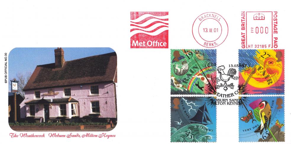 2001 (03) Weather (Stamps) - Brazier 'Pub Official' + Met Office Meter Mark