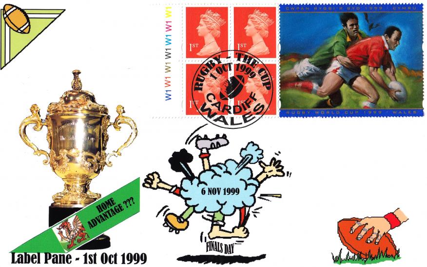 1999 (10) Rugby World Cup Label - Peter Payne Official (Cylinder No Version)