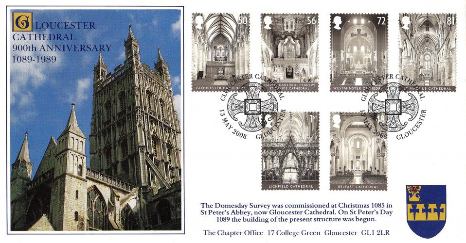 2008 (05) Cathedrals (Stamps) - Covercraft 'Gloucester Cathedral' Alternative 'Special - Gloucester H/S