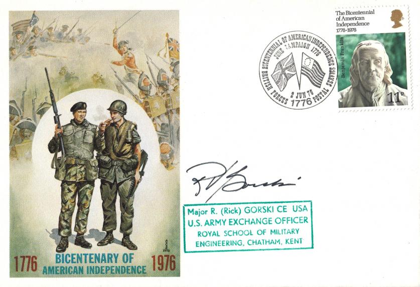 1976 (06) USA Bi-Centenary - BFPS Official - Signed Major Rick Gorski