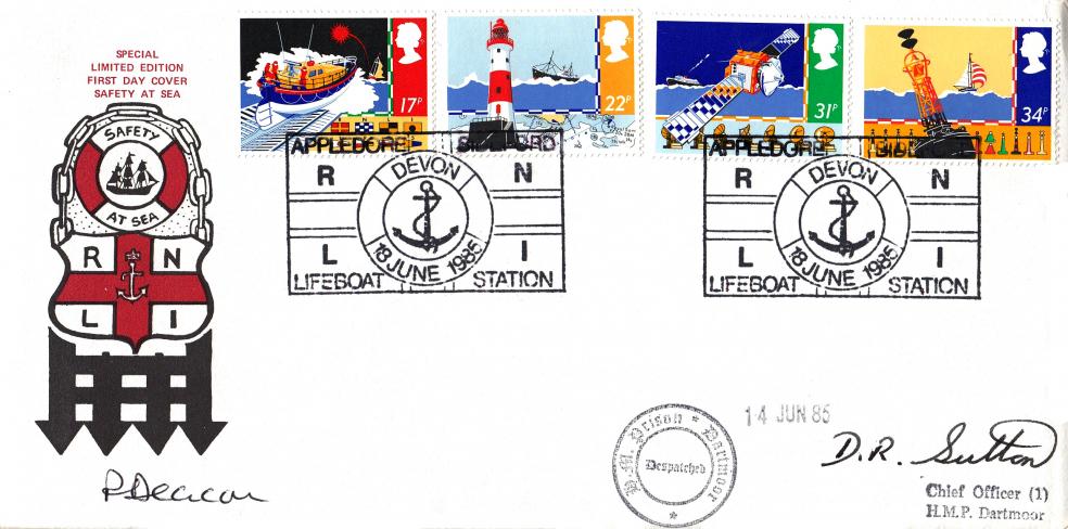 1985 (06) Safety At Sea - Appledore Lifeboat Station Official - Signed by SIX RNLI Members