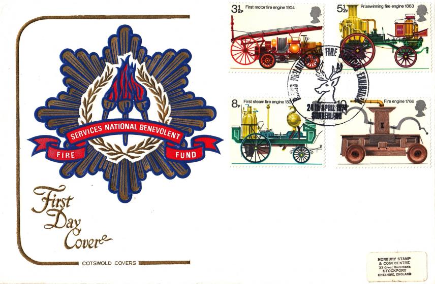 1974 (04) Fire Services - Cotswold - Binns Philatelic & Fire Exhibition H/S