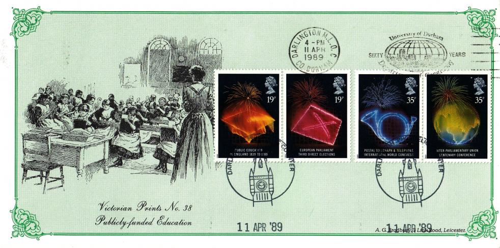 1989 (04) Anniversaries - Bradbury VP38 - University of Durham Slogan