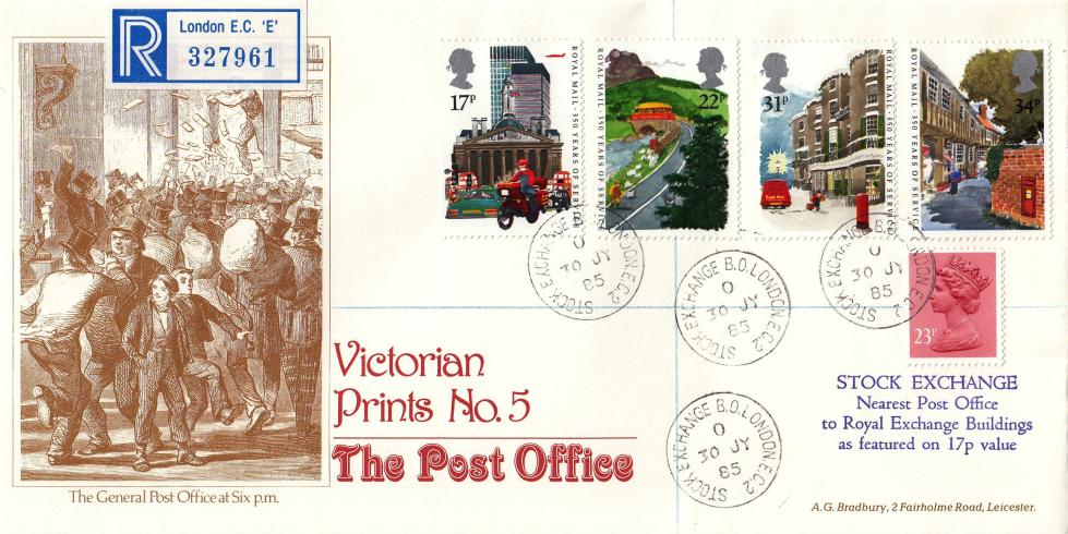 1985 (07) Royal Mail - Bradbury VP 5 - Stock Exchange CDS