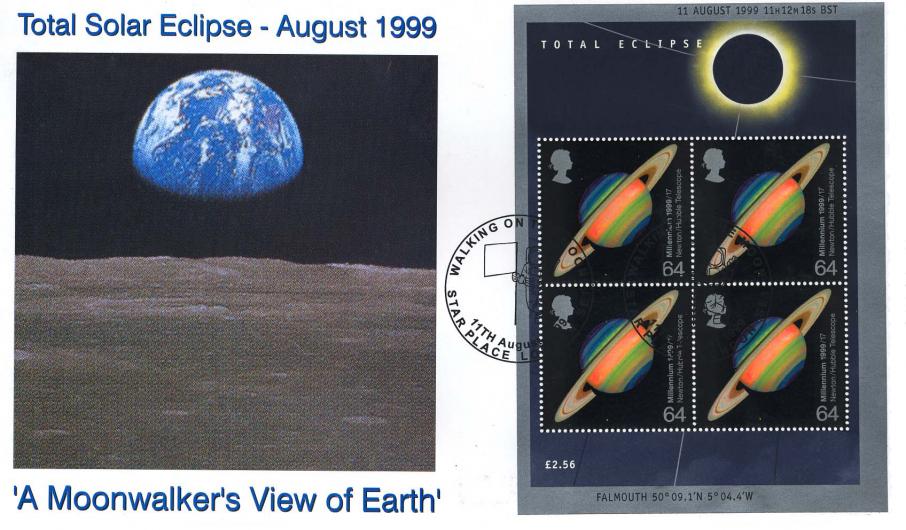 1999 (08) Eclipse Miniature Sheet - British Heritage Collectibles Official (Walking On The Moon)