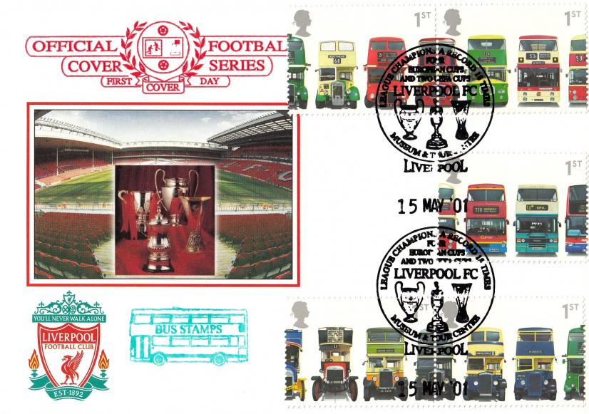 2001 (05) Buses (Stamps) - Dawn 'Liverpool FC' League Champions Official (30 Produced)