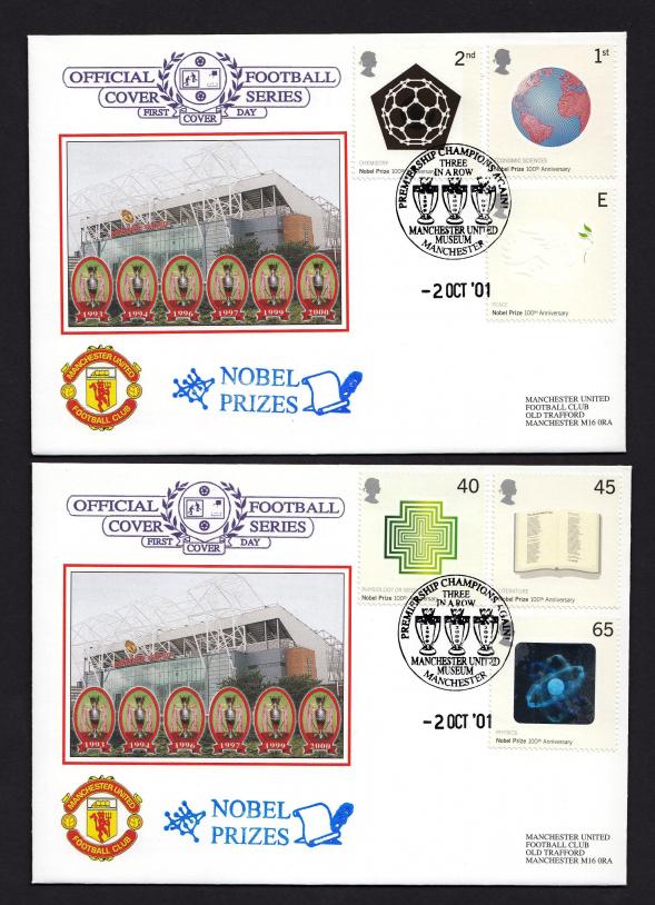 2001 (10) Nobel Prizes - Dawn 'Manchester Utd' Premiership Champions Again Official (40 Produced)
