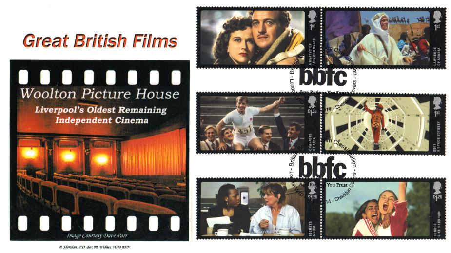 2014 (05) Great British Films (Stamps) - Sheridan (Woolton House) Official (20 Only)