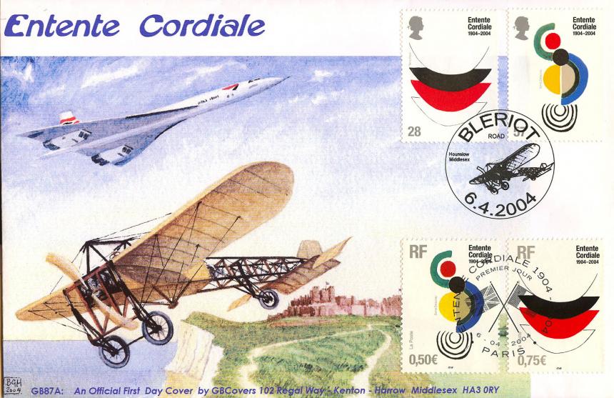 2004 (04) Entente Cordiale - GB Covers (Derek Williams) Official - DOUBLED with French Set