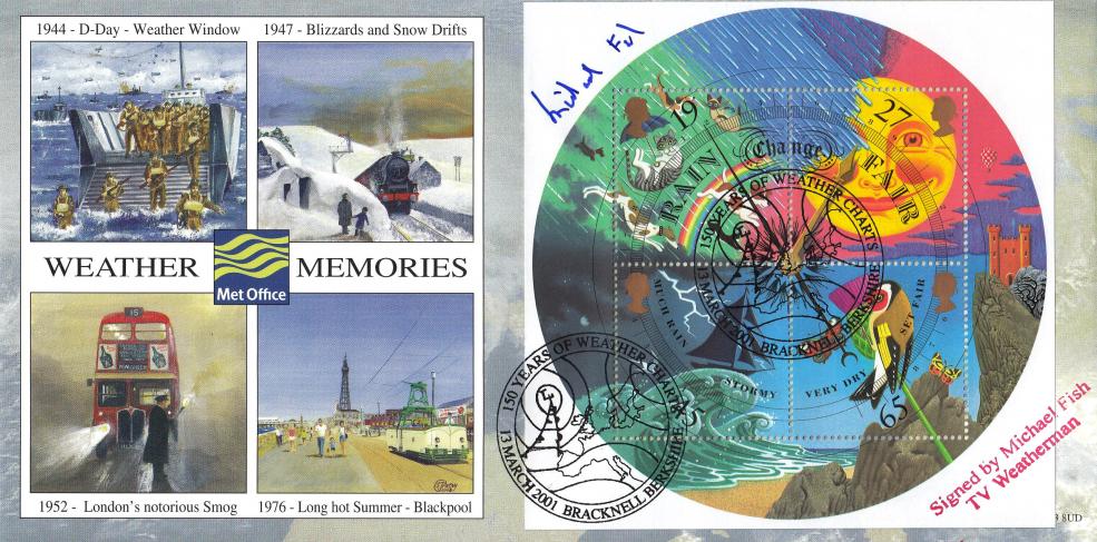 2001 (03) Weather (Stamps) - Dawn Official - Signed by Michael Fish