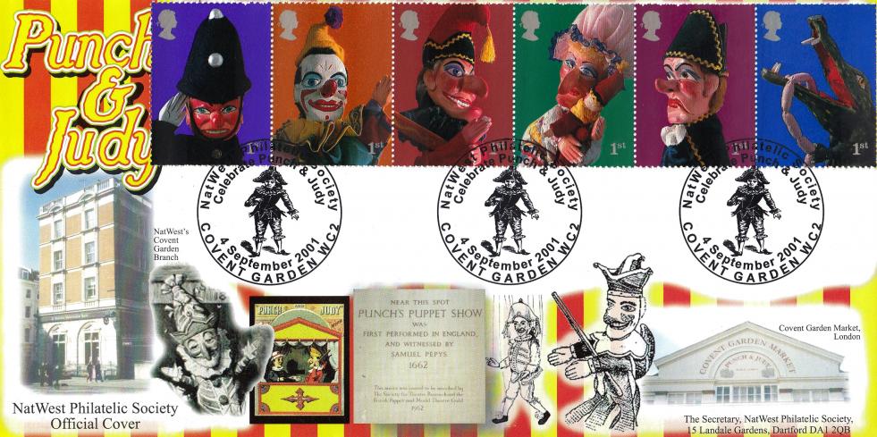 2001 (09) Puppets (Stamps) - Nat West Philatelic Society Official