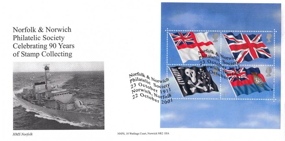 2001 (10) Flags & Ensigns - Norfolk & Norwich Philatelic Society Official