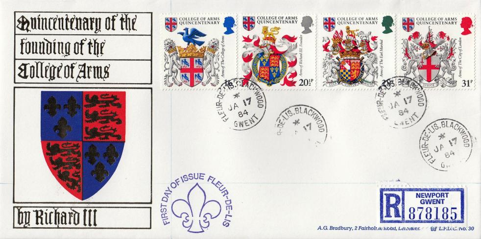 1984 (01) Heraldry - Bradbury LFDC 30 - Fleur-de-Lis CDS