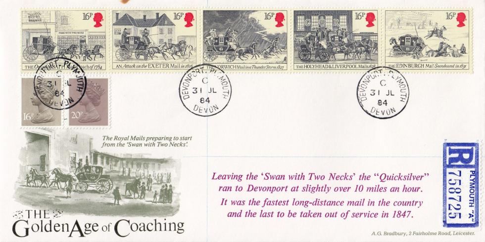 1984 (07) Royal Mail - Bradbury LFDC 36 - Devonport CDS
