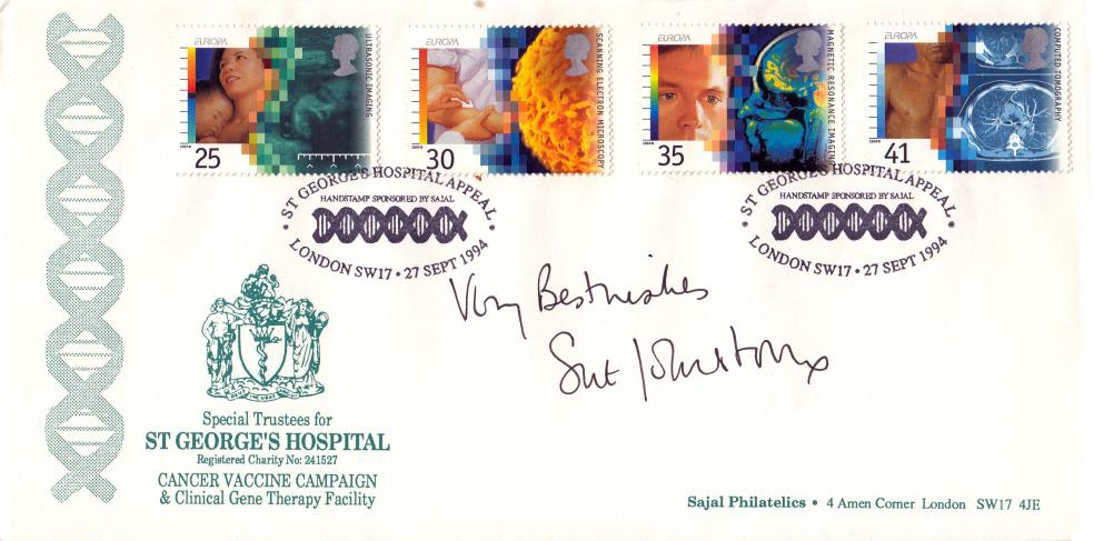 1994 (09) Medical - Sajal Philatelics Official - Signed by Actress Sue Johnston