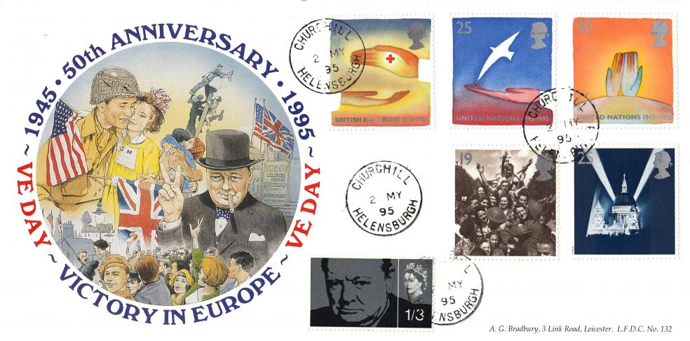 1995 (05) VE Day - Bradbury LFDC 132 - Churchill CDS