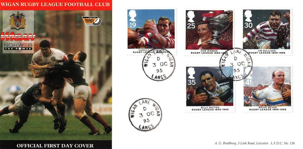 1995 (10) Rugby League - Bradbury LFDC 136 - Wigan CDS