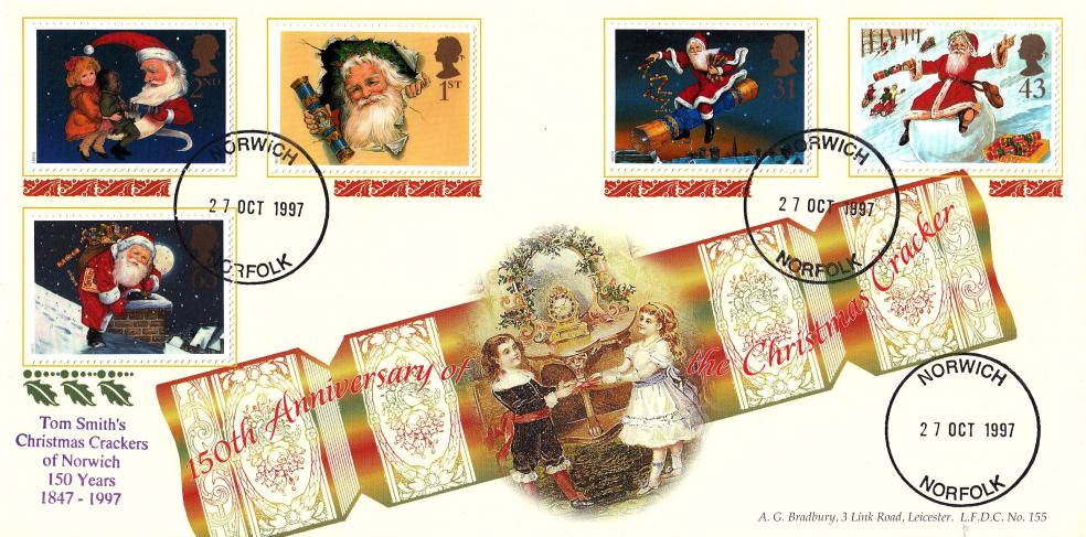 1997 (10) Christmas - Bradbury LFDC 155 - Norwich CDS