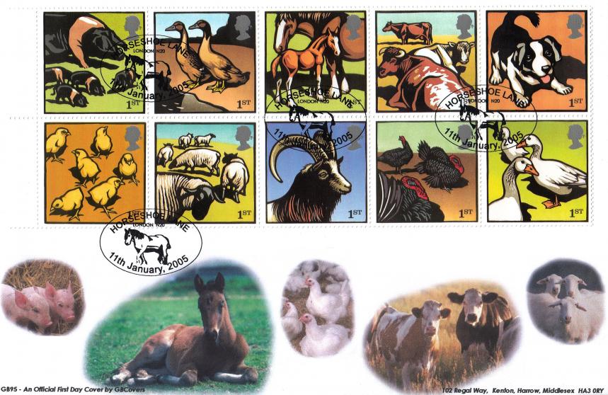 2005 (01) Farm Animals - GB Covers (DW) GB95 Official