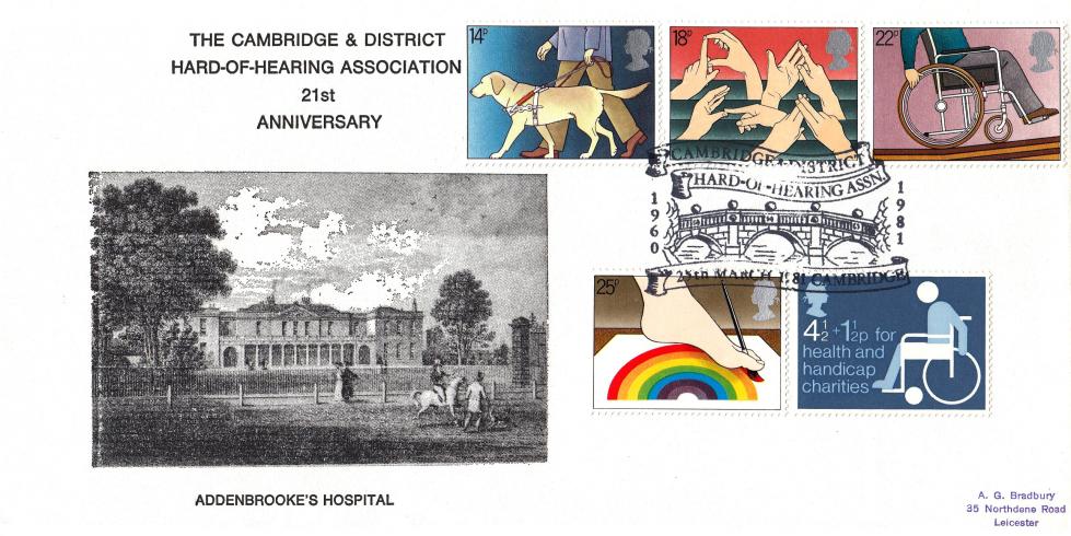 1981 (03) Disabled - Cambridge Hard of Hearing Association Official (With Charity Stamp)