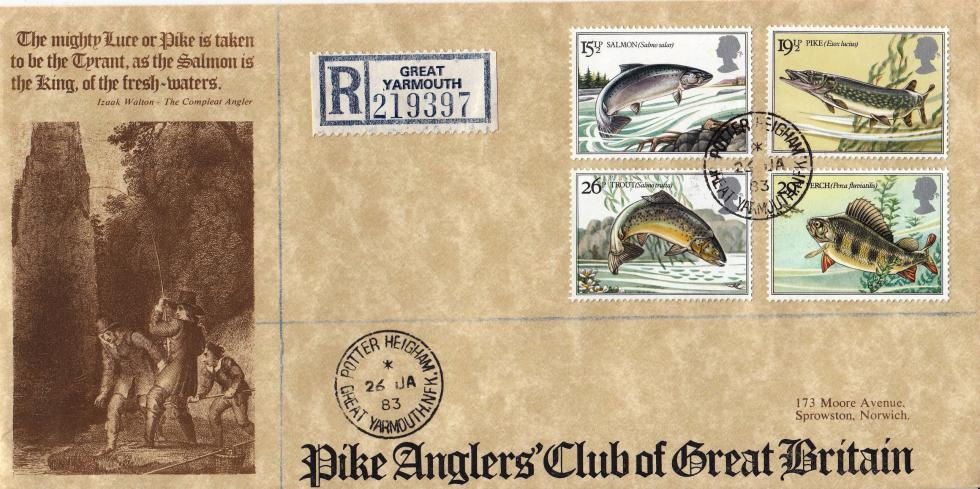 1983 (01) River Fish - Bradbury Pike Anglers Club of Great Britain Official - Potter Heigham CDS