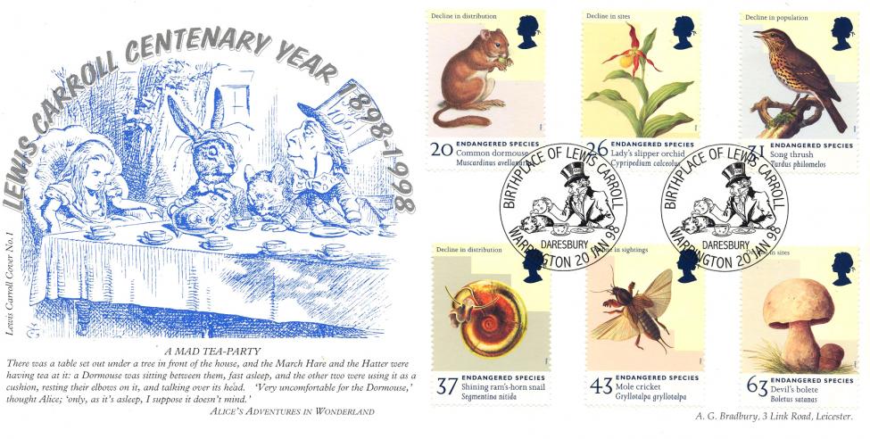 1998 (01) Endangered Species - Bradbury Lewis Carroll Centenary Year Official