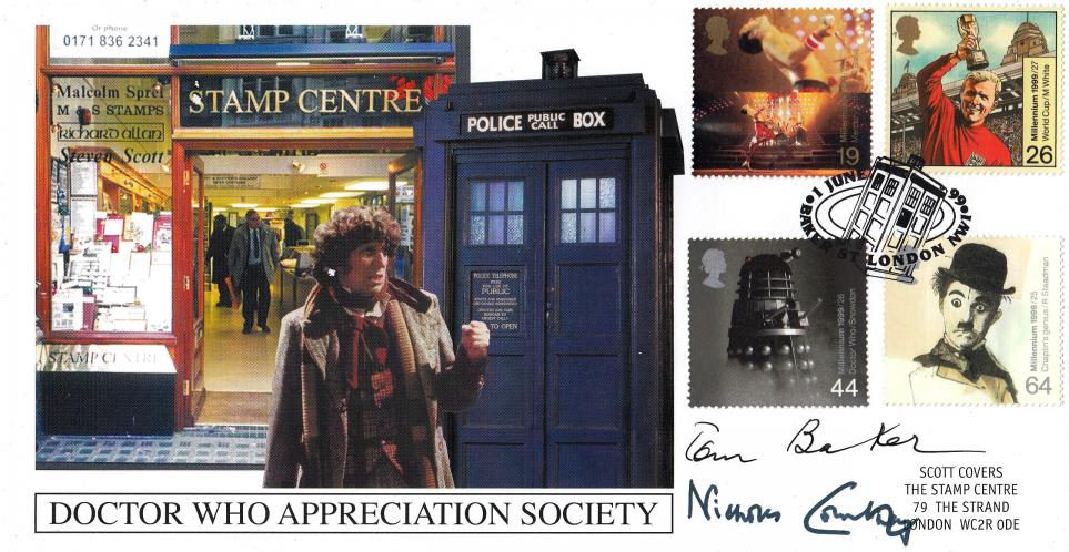 1999 (06) Entertainers - Steven Scott 'Doctor Who Appreciation Society' Official - Signed by Tom Baker & the late Nic Courtney