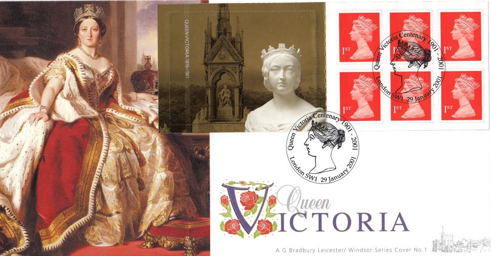 2001 (01) Queen Victoria Label - Bradbury Windsor Official