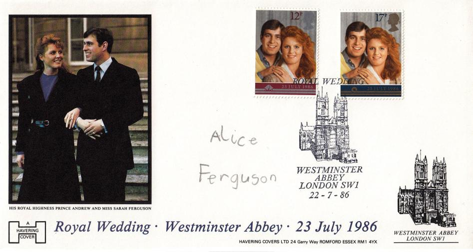 1986 (07) Wedding - Havering Official - Signed by Alice Ferguson