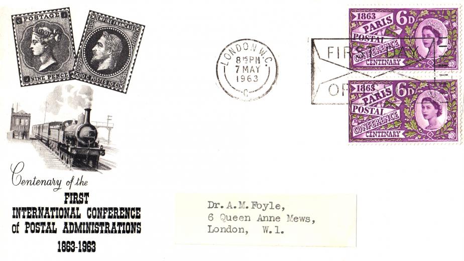 1963 (05) Paris - Ord & Phophor - London WC 'Envelope' FDI Slogan