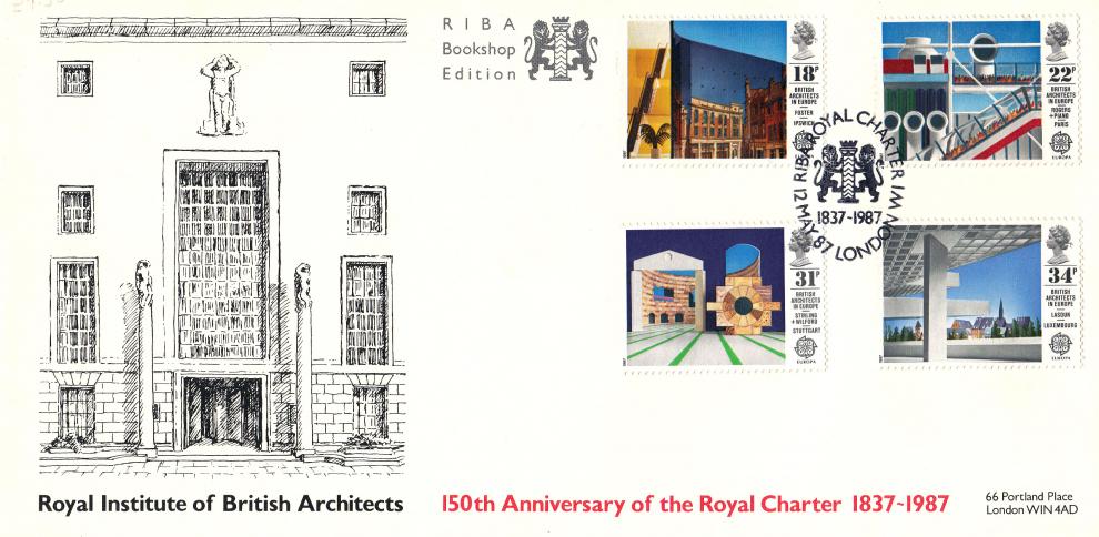 1987 (05) British Architects in Europe - Covercraft Royal Institute of British Architects (RIBA) Official - WITH RIBA Bookshop Overprint