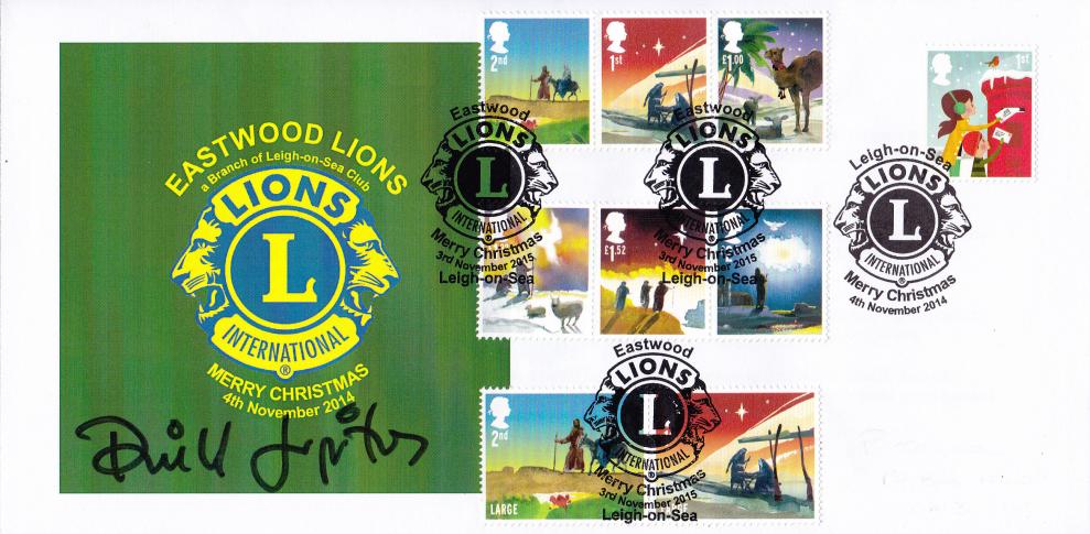 2014 (11) Christmas (Stamps) + 2015 (11) Christmas (M/S) - DOUBLE Eastwood Lions Official - Signed by Phil Jupitas (10 Only)