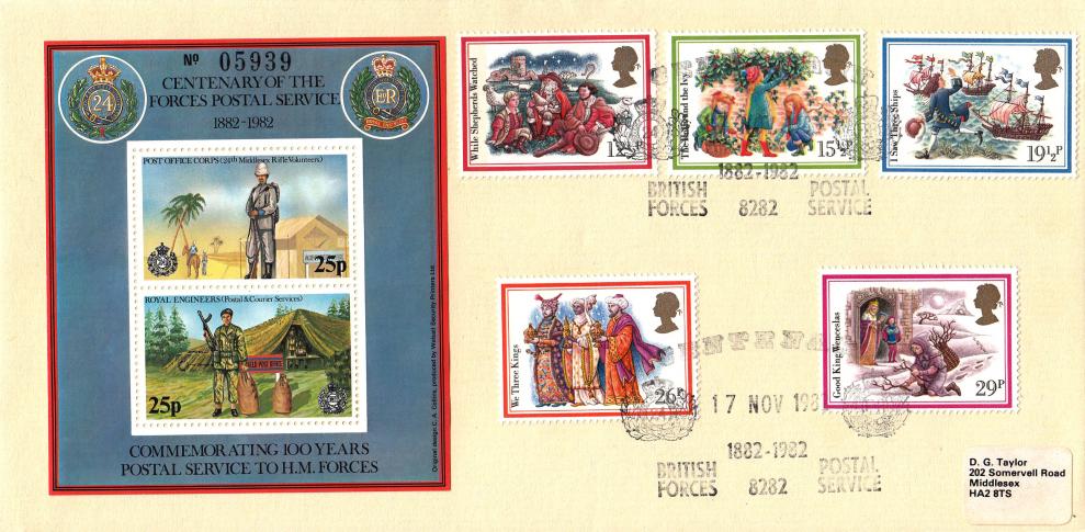 1982 (11) Christmas - Forces Postal Services Centenary BF8282PS Official