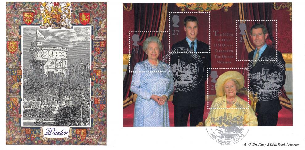 2000 (08) Queen Mother - Bradbury 'Windsor Castle Turret Tower' Official