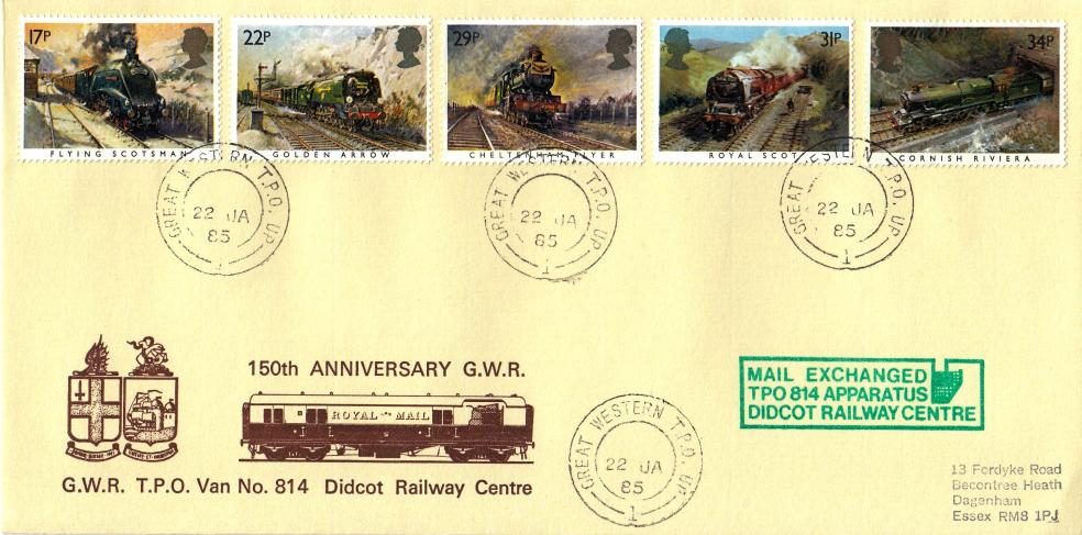 1985 (01) Trains - GWR 814 TPO Official - Great Western TPO UP 1 CDS
