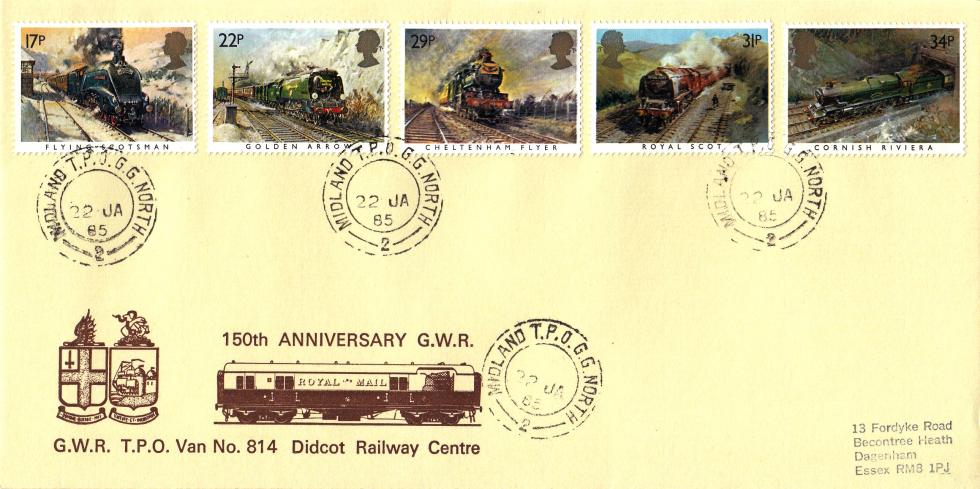 1985 (01) Trains - GWR 814 TPO Official - Midland TPO GG North 2 CDS