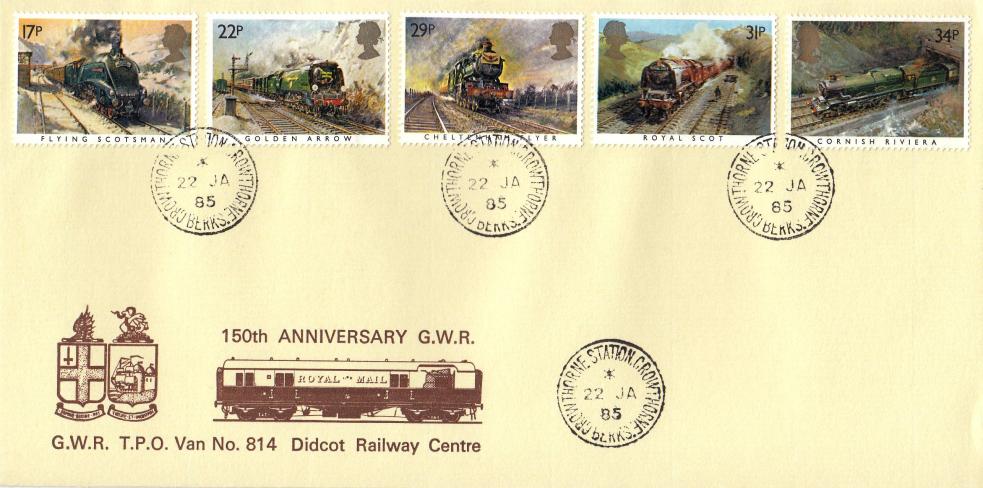 1985 (01) Trains - GWR 814 TPO Official - Crowthorne Station CDS